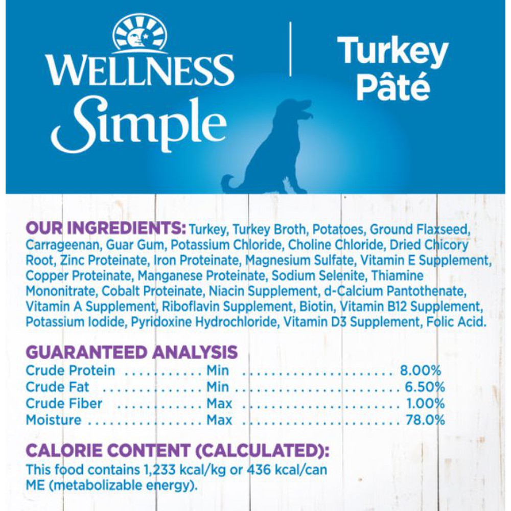 Wellness Simple Natural Limited Ingredient Diet Turkey and Potato Recipe Wet Canned Dog Food