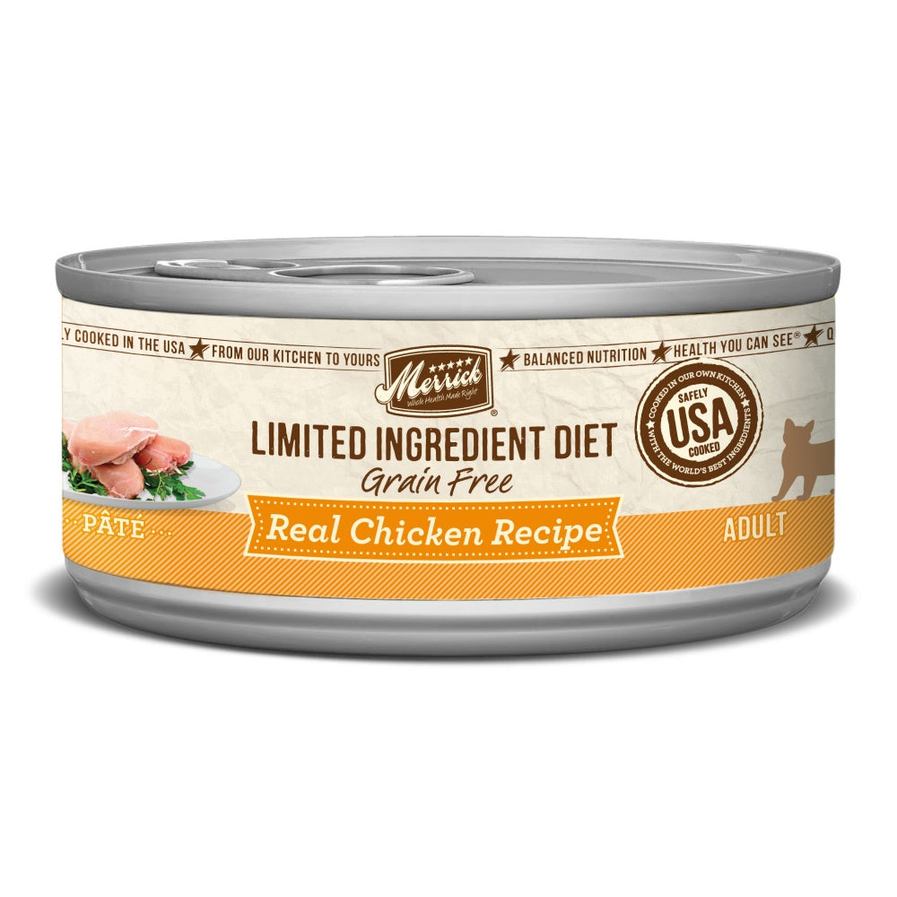 Merrick Limited Ingredient Diet Premium Grain Free And Natural Canned Pate Wet Cat Food, Chicken Recipe