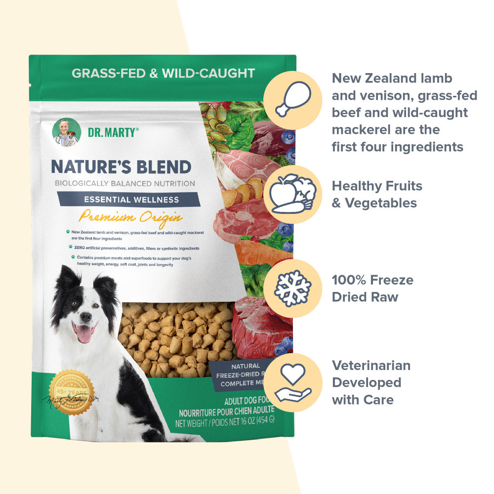 Dr Marty Natures Blend Essential Wellness Premium Origin Freeze Dried Raw Dog Food