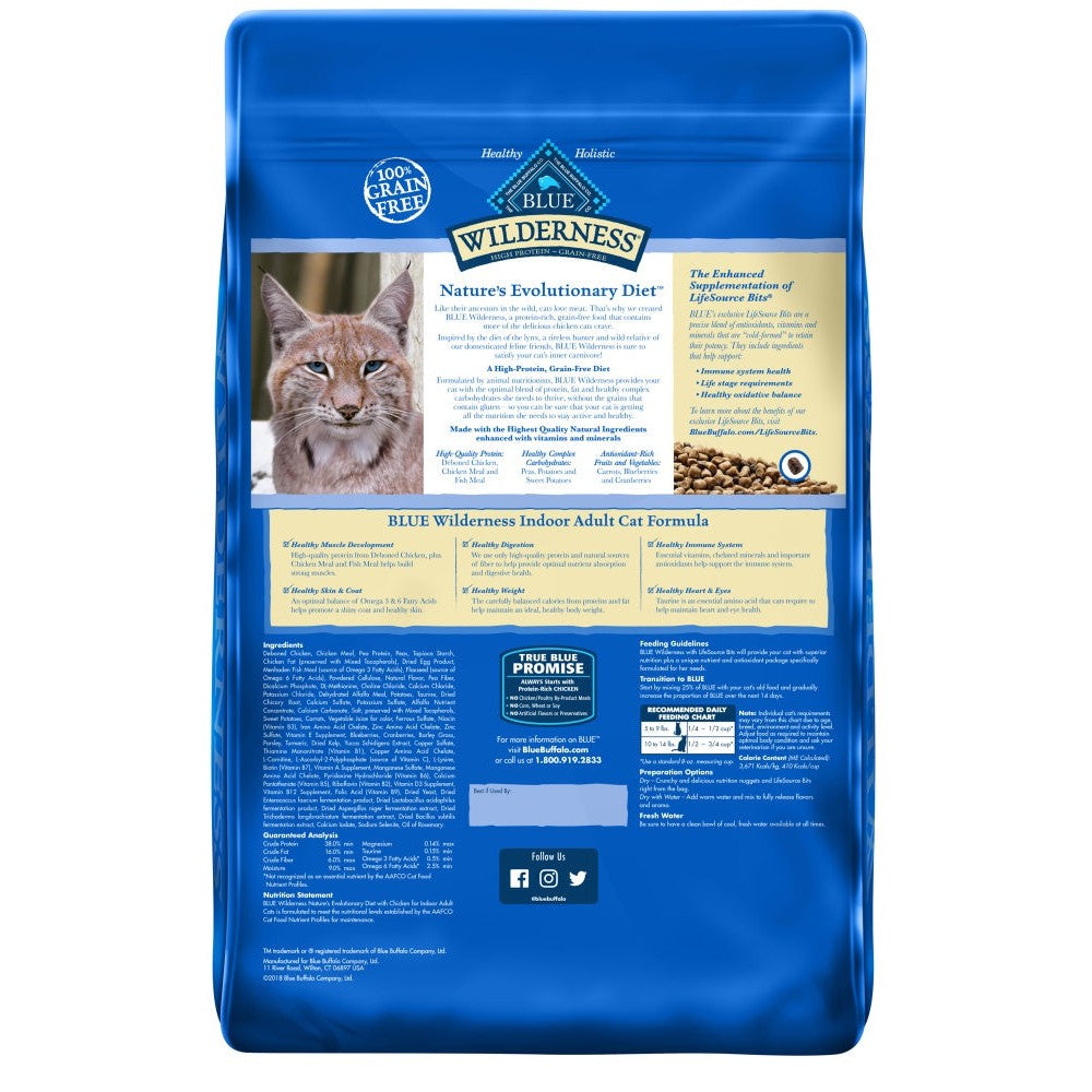Blue Buffalo Wilderness High-Protein Grain-Free Indoor Adult Chicken Recipe Dry Cat Food