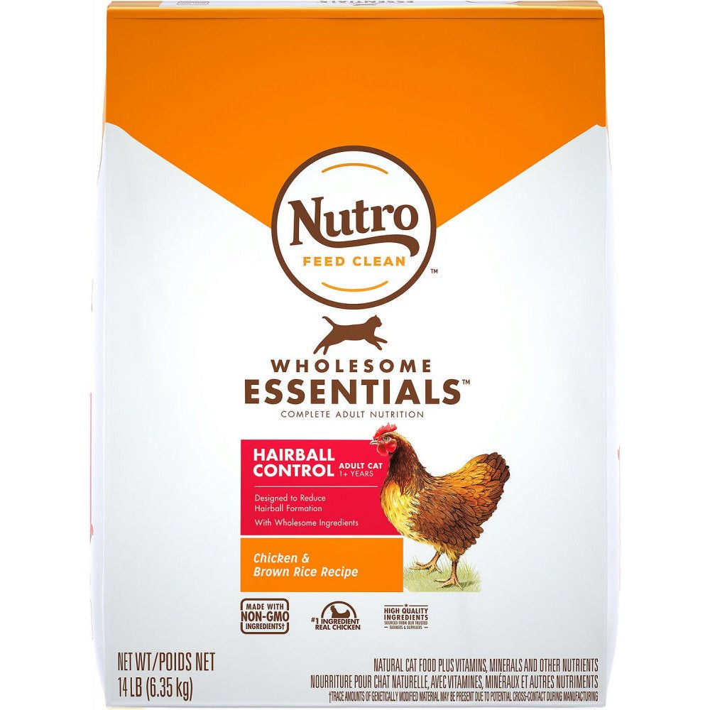 Nutro Wholesome Essentials Hairball Control Adult Chicken and Brown Rice Dry Cat Food