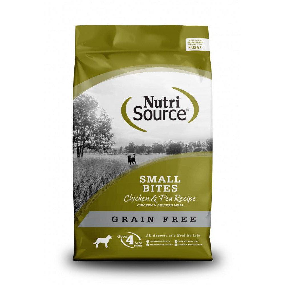 NutriSource Grain Free Small Breed Bites Chicken & Pea Recipe Dry Dog Food
