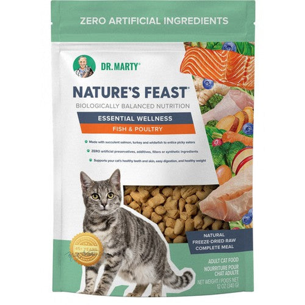 Dr Marty Natures Feast Freeze Dried Fish & Poultry Cat Pouches
