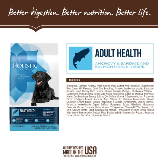 Holistic Select Natural Adult Health Anchovy, Sardine, and Salmon Meal Recipe Dry Dog Food