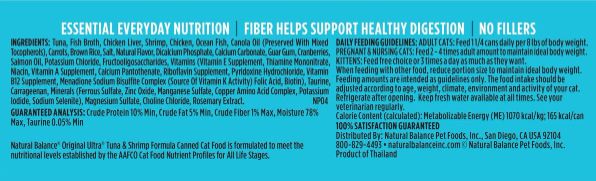 Natural Balance Original Ultra Tuna & Shrimp Recipe Canned Wet Cat Food