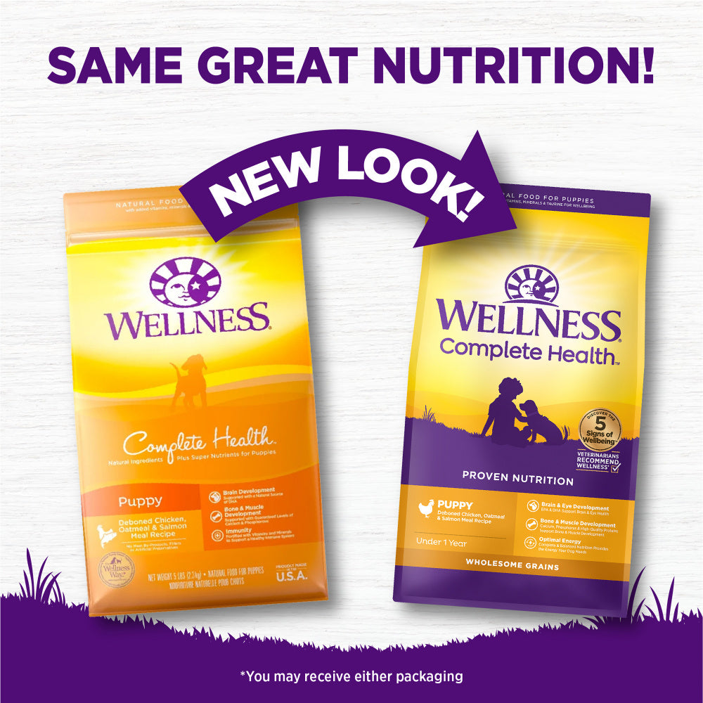 Wellness Complete Health Natural Puppy Chicken, Oatmeal and Salmon Dry Dog Food