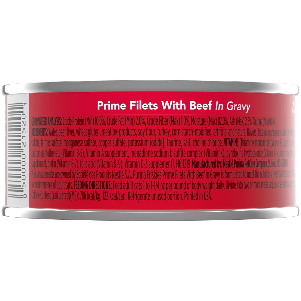 Friskies Prime Filets With Beef In Gravy Canned Cat Food