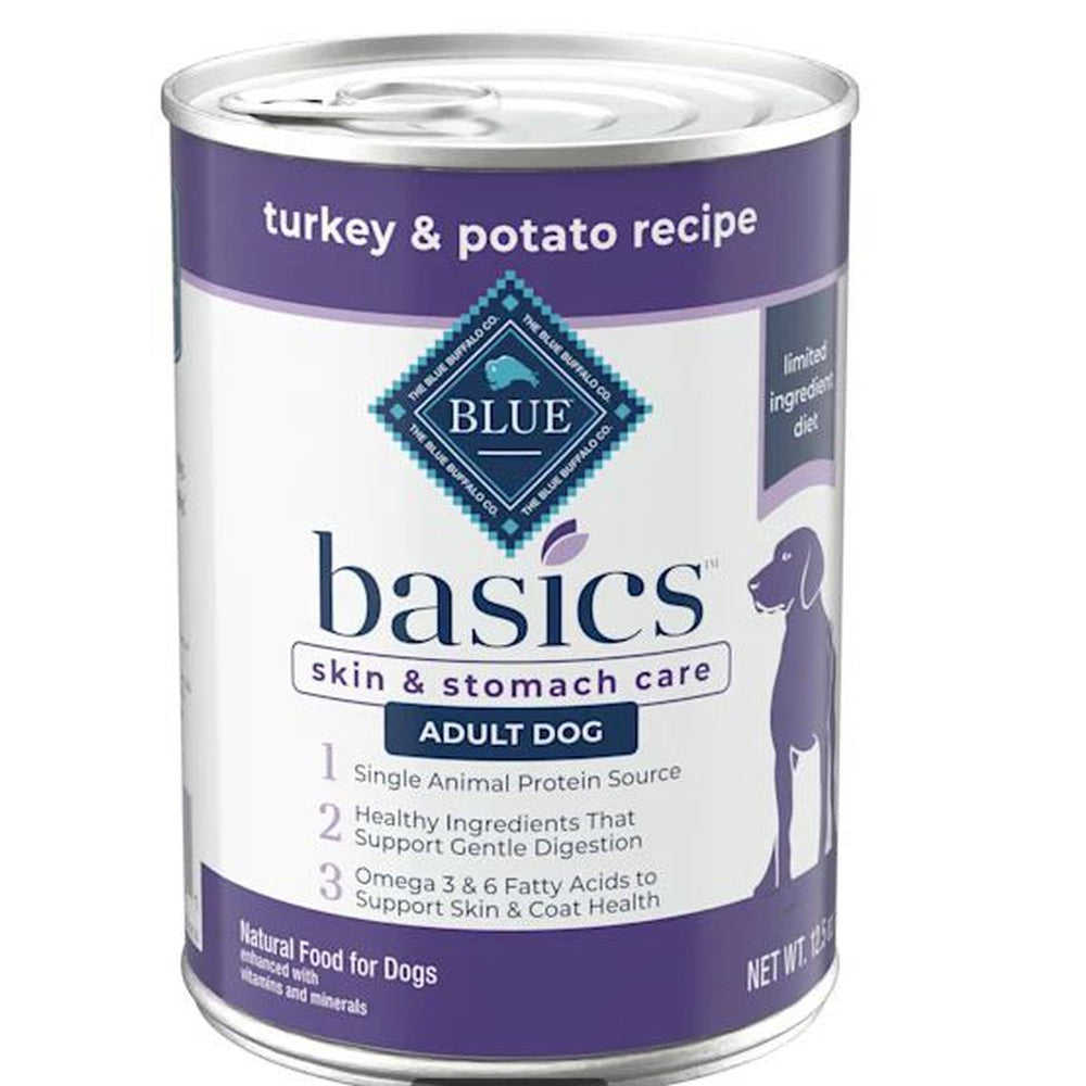 Blue Buffalo Basics Skin & Stomach Care Grain-Free Turkey & Potato Recipe Adult Canned Dog Food