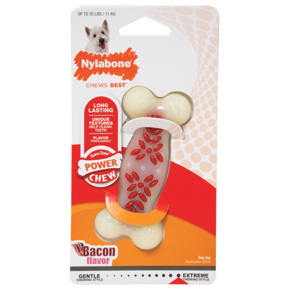 Nylabone DuraChew Action Ridges Bacon Flavor Bone Dog Toy