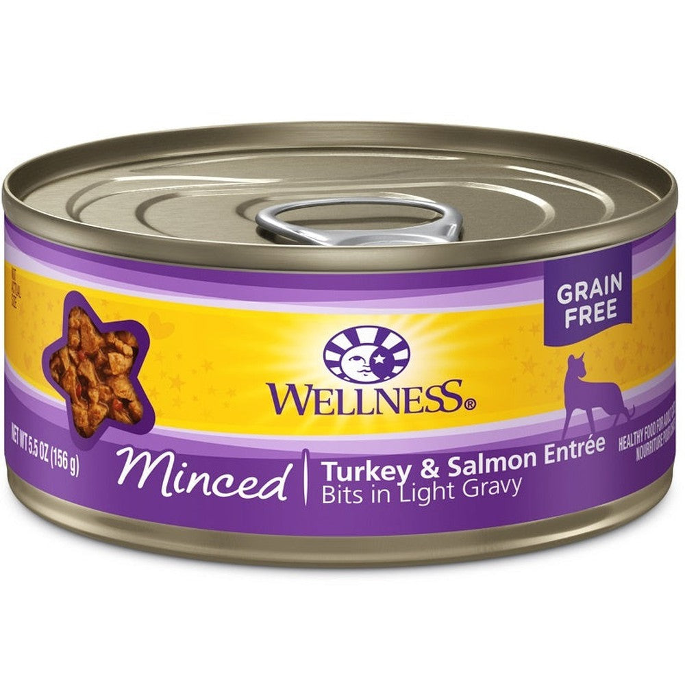 Wellness Grain Free Natural Minced Turkey and Salmon Entree Wet Canned Cat Food