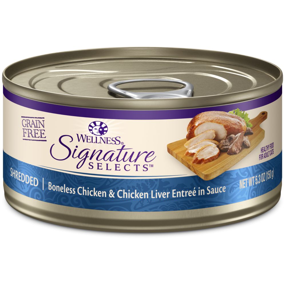 Wellness Signature Selects Grain Free Natural White Meat Chicken and Chicken Liver Entree in Sauce Wet Canned Cat Food