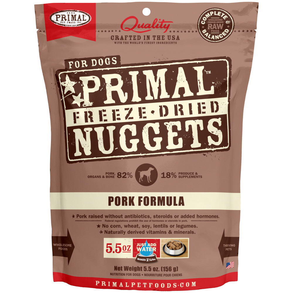 Primal Freeze-Dried Nuggets Grain Free Pork Formula Complete Diet Dog Food