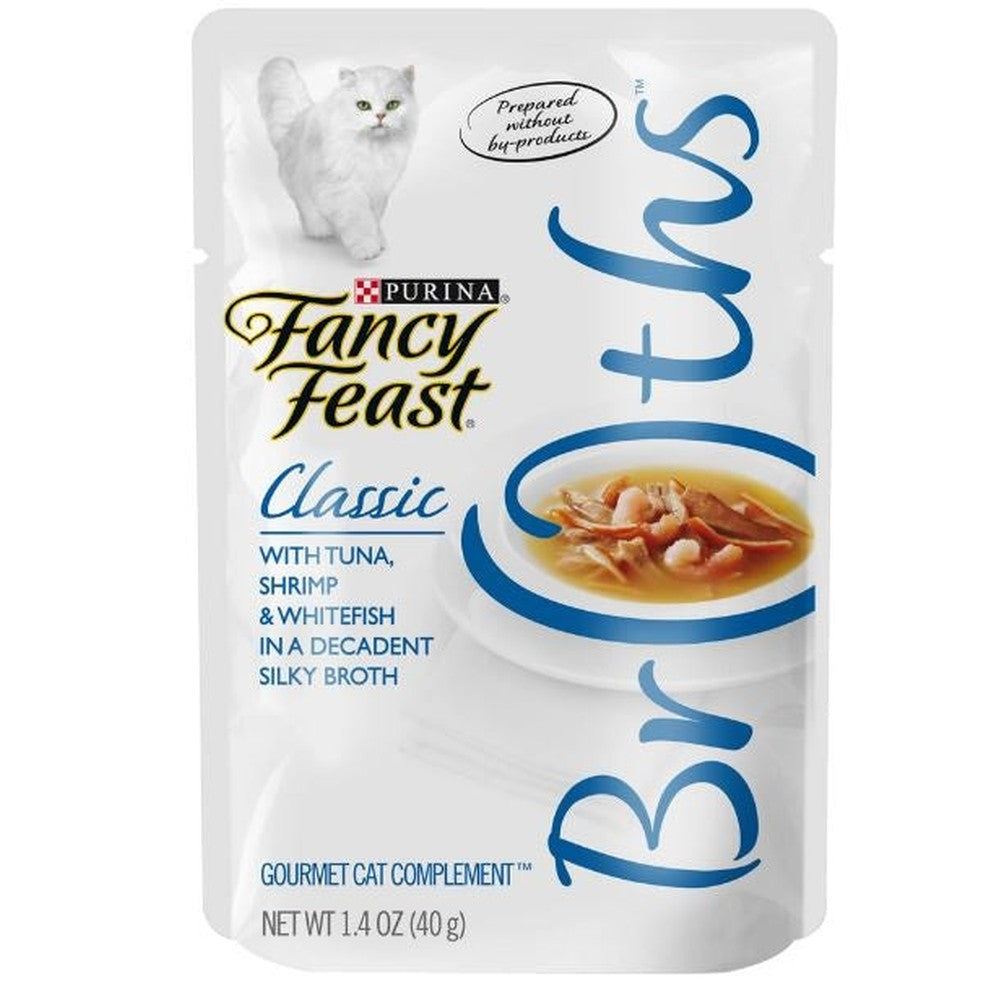 Fancy Feast Classic Broths with Tuna, Shrimp & Whitefish Cat Food Pouches