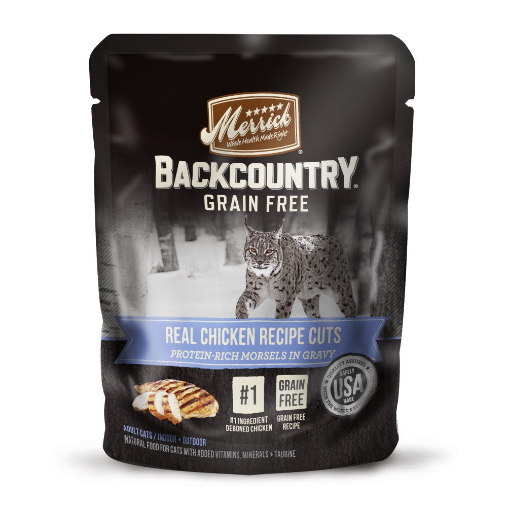 Merrick Backcountry Grain Free Gluten Free Premium High Protein Wet Cat Food, Chicken Recipe Cuts With Gravy