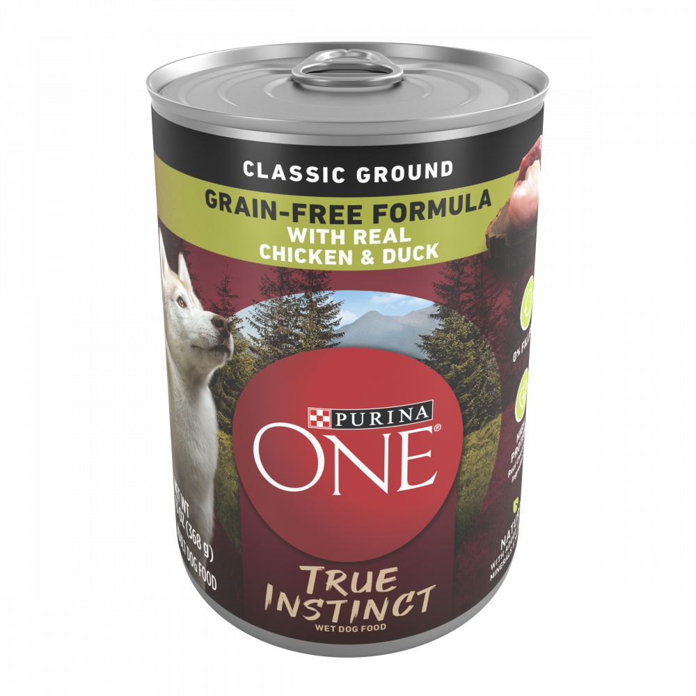 Purina ONE SmartBlend True Instinct with Grain Free Chicken and Duck Classic Ground Canned Dog Food