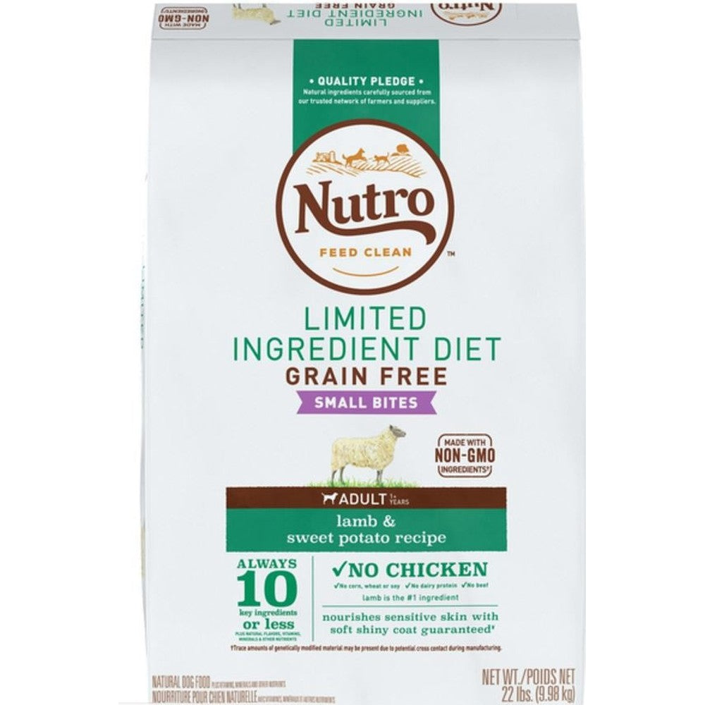 Nutro Limited Ingredient Diet Grain Free Small Bites Adult Lamb and Sweet Potato Dry Dog Food