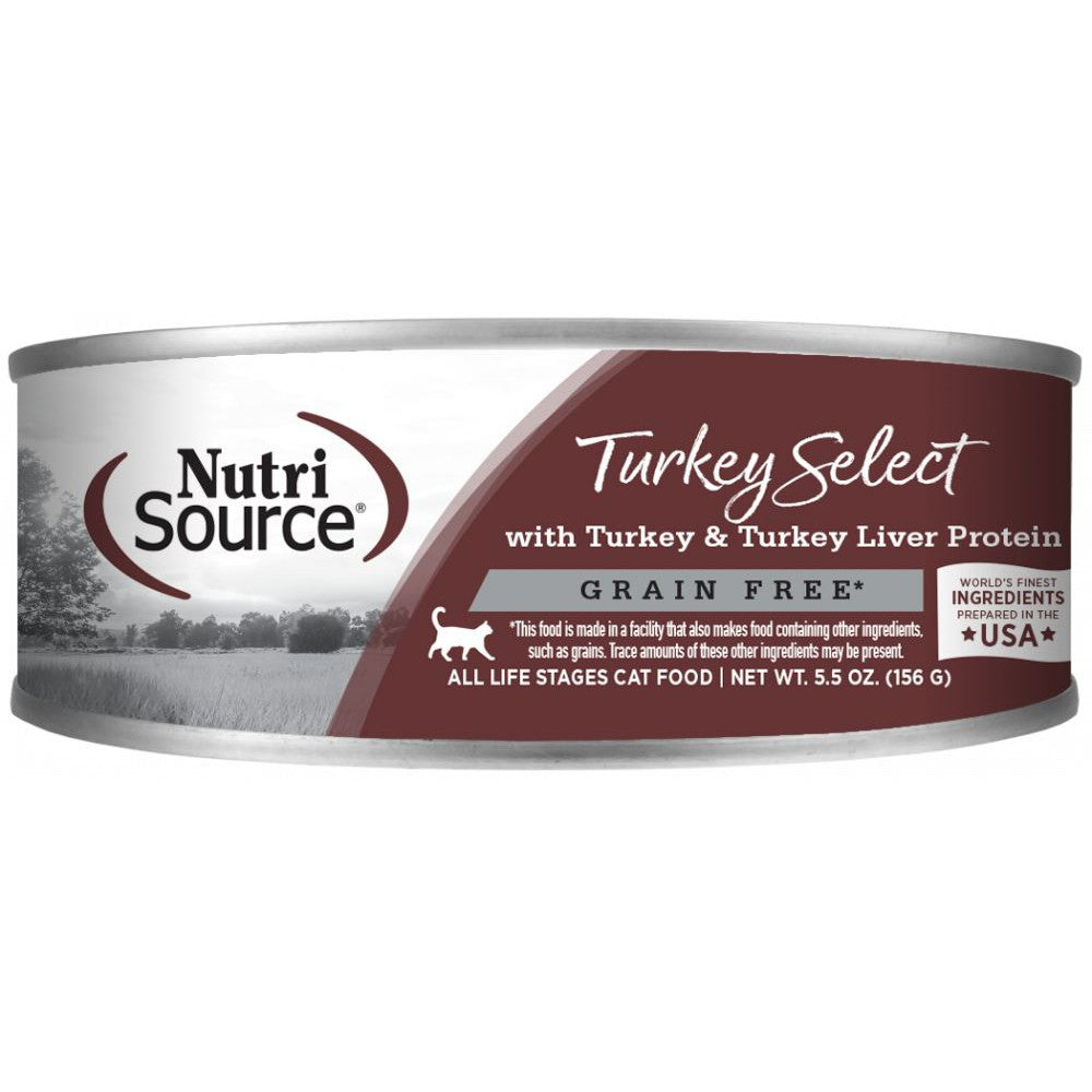 NutriSource Grain Free Turkey & Turkey Liver Select Canned Cat Food