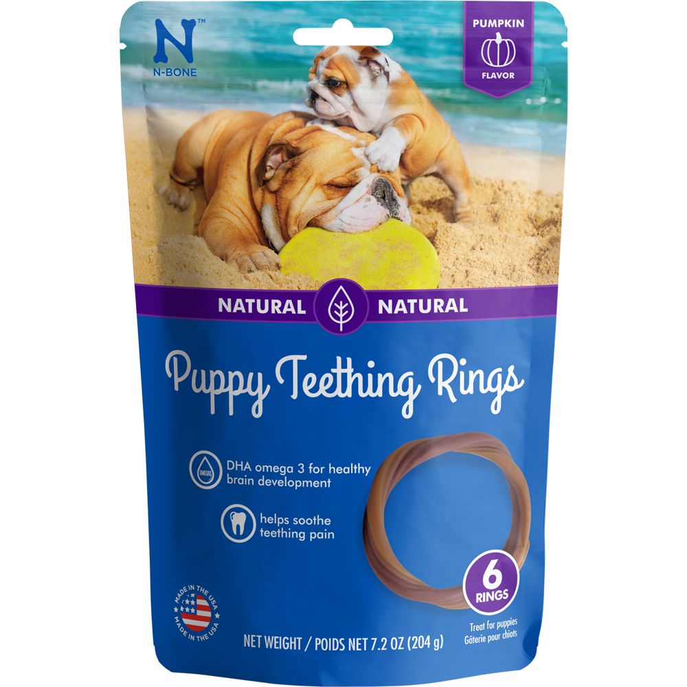 N-Bone Puppy Teething Rings Pumpkin Flavor Dog Treats