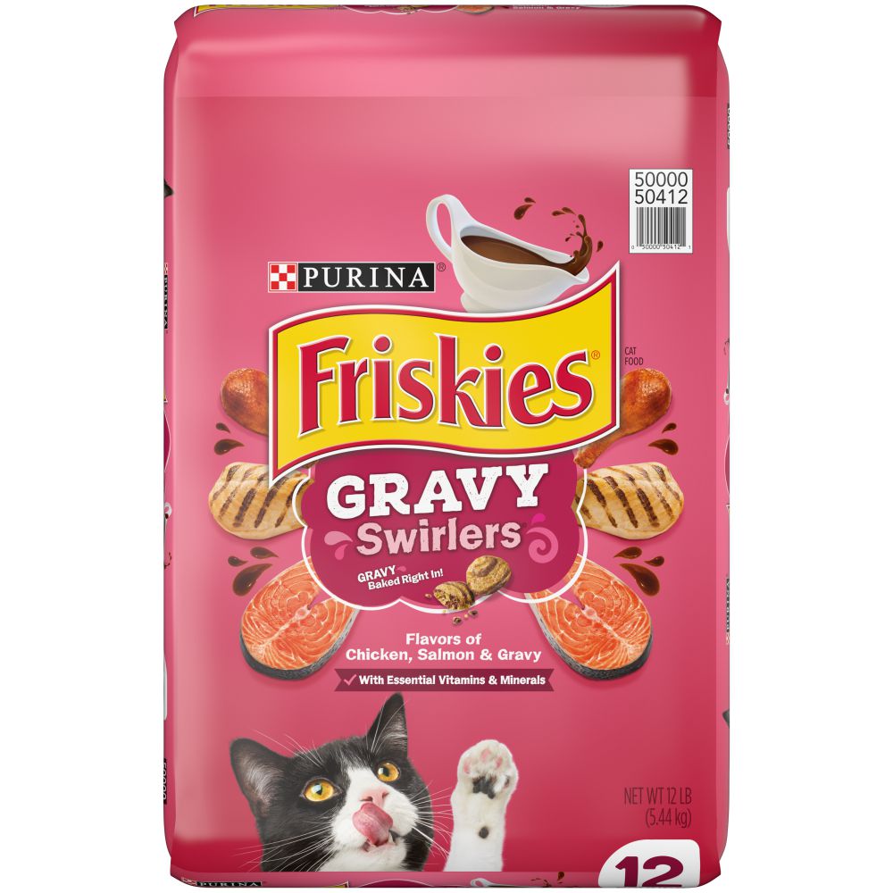 Friskies Gravy Swirlers Chicken & Salmon Flavor Dry Cat Food