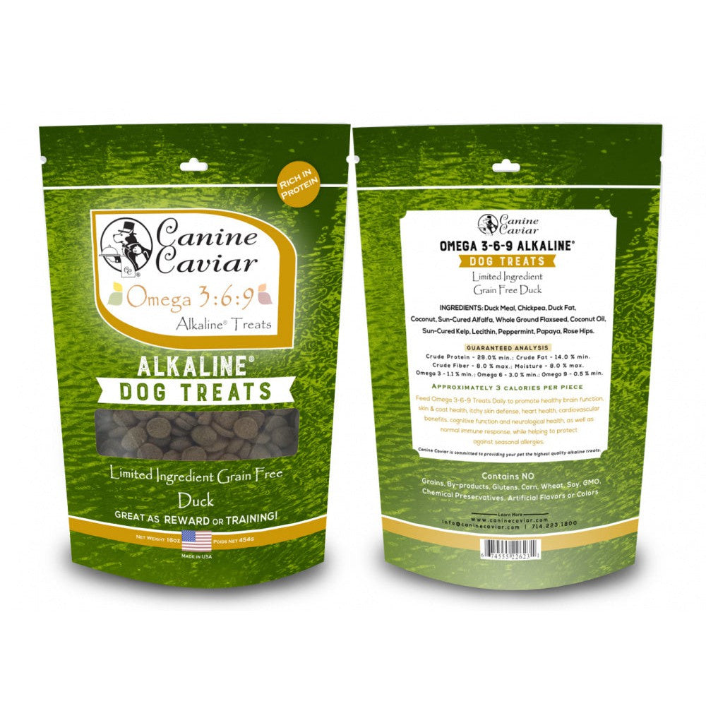Canine Caviar Grain Free Duck Omega 3-6-9 Alkaline Dog Treats