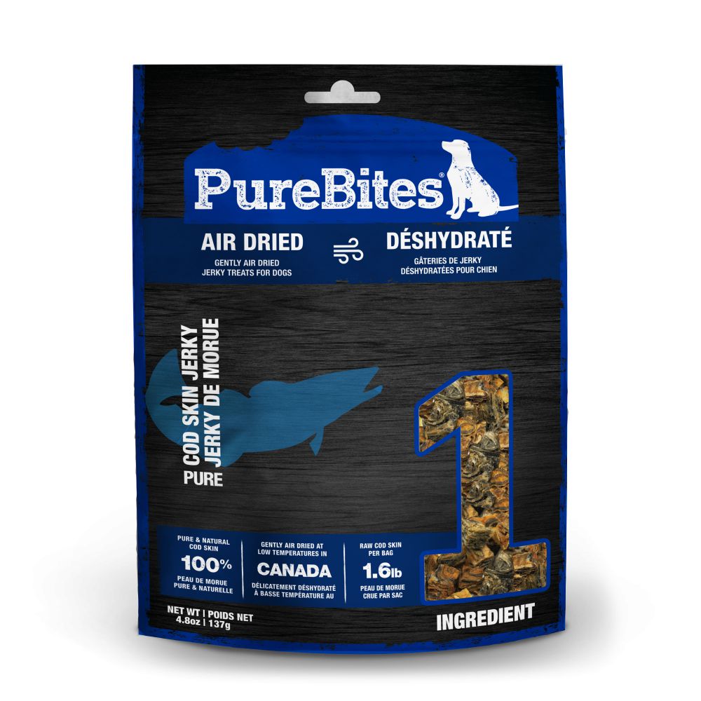 PureBites Gently Air Dried Cod Skin Jerky Dog Treats