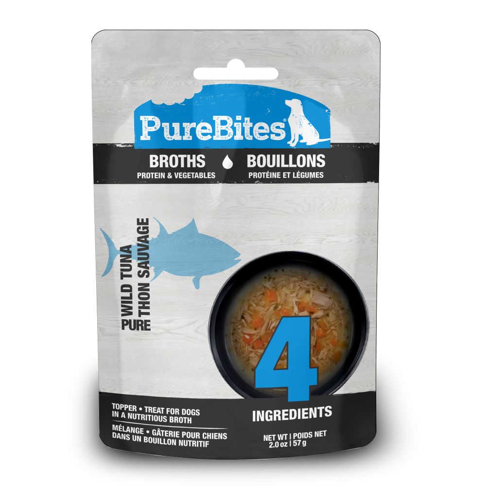 PureBites Broths Dog Treat Topper Tuna & Vegetables