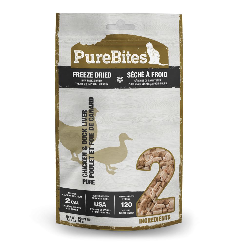 PureBites Freeze Dried Chicken & Duck Liver Cat Treats