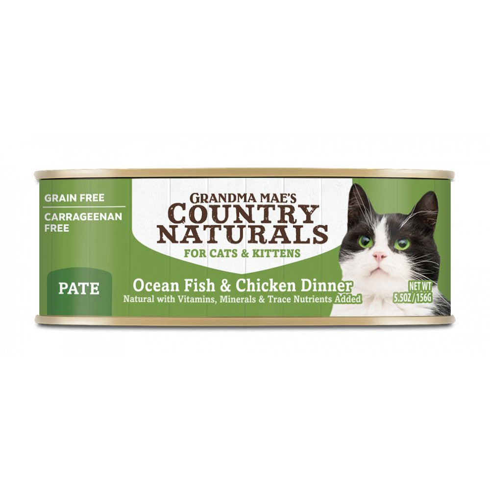 Grandma Mae's Country Naturals Grain Free Ocean Fish & Chicken Dinner Pate Canned Food for Cats