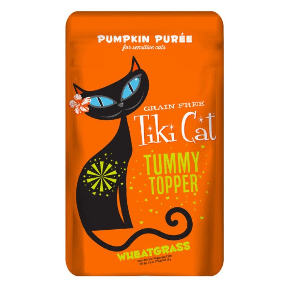 Tiki Cat Tummy Topper Pumpkin Puree Wet Cat Food Topper Food Pouch
