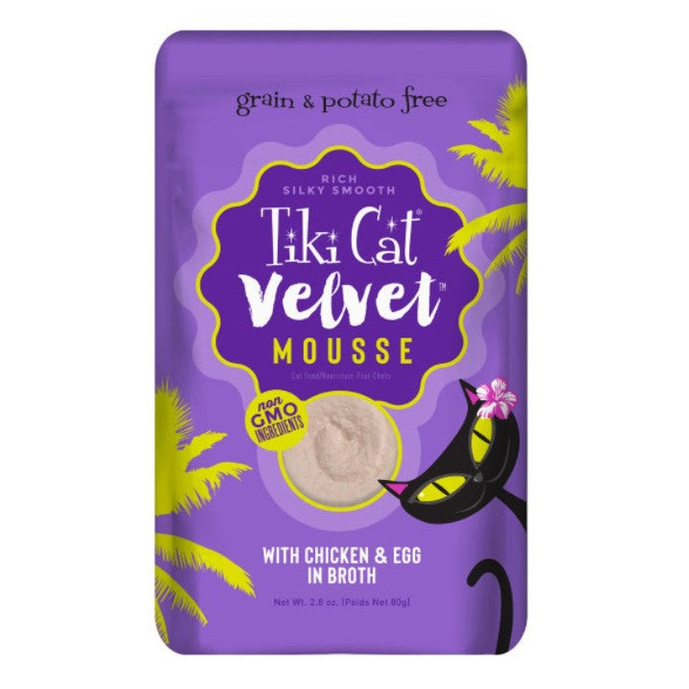 Tiki Cat Velvet Mousse Chicken & Egg Wet Cat Food Pouches
