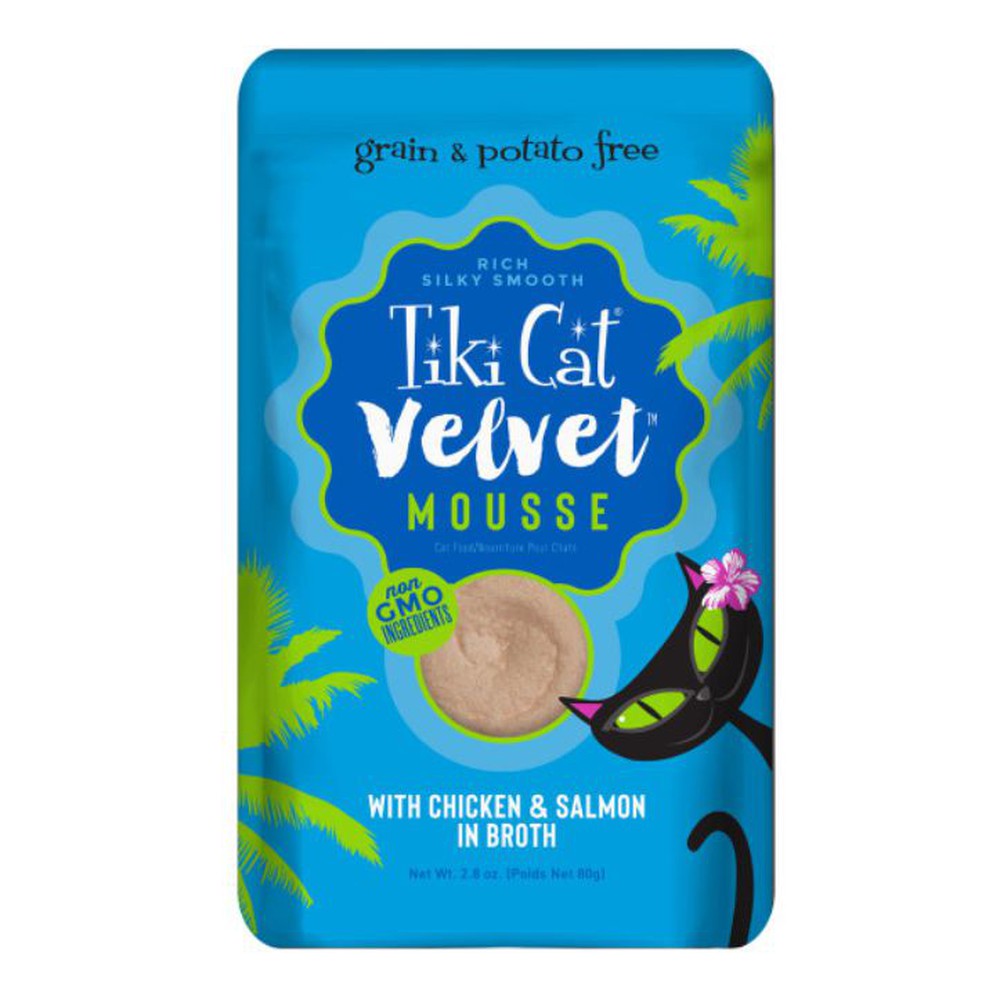 Tiki Cat Velvet Mousse Chicken & Salmon Wet Cat Food Pouches