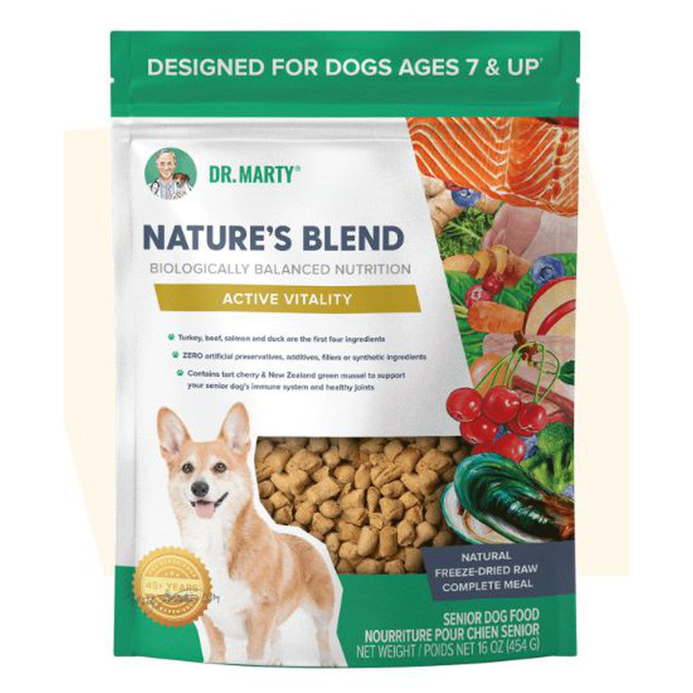 Dr Marty Natures Blend Active Vitality Freeze Dried Raw Dog Food for Senior Dogs