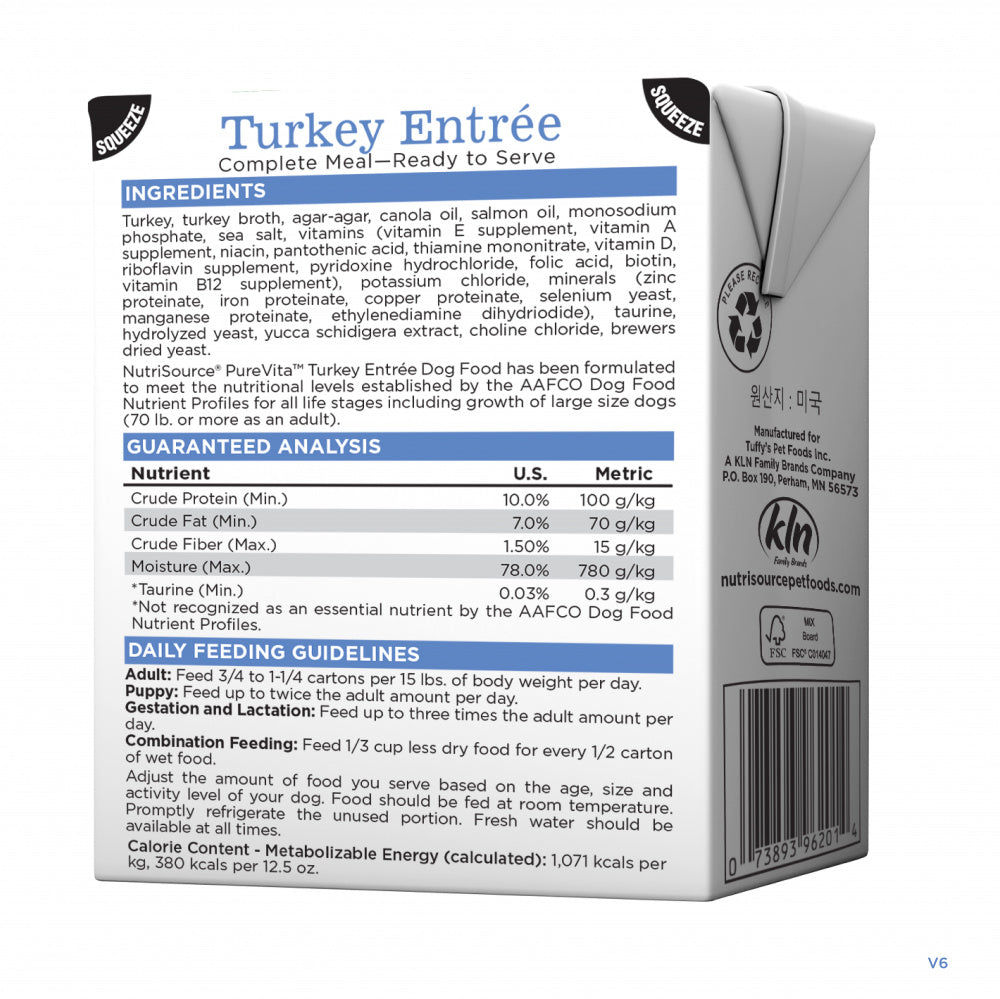 PureVita Turkey Entree Dog Food