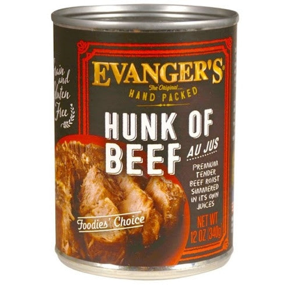 Evangers Hand Packed Hunk of Beef Canned Dog Food
