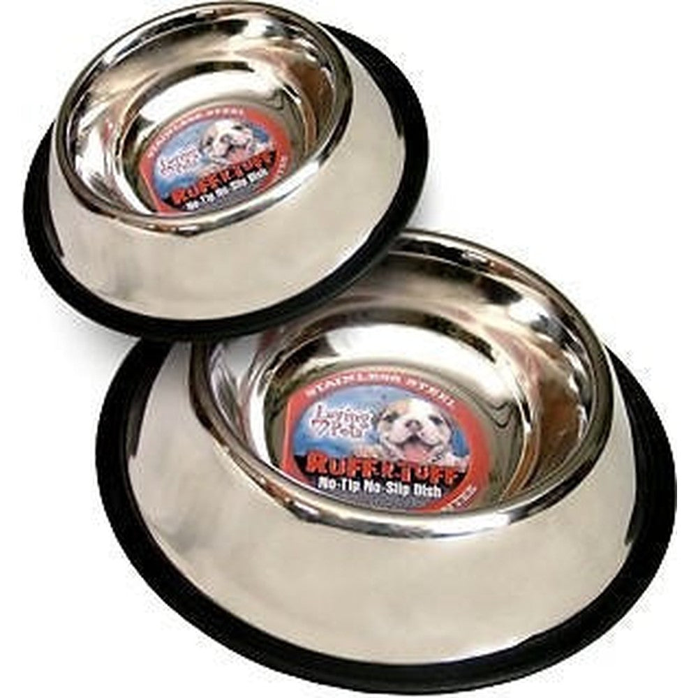 Loving Pets Ruff N Tuff Traditional No Tip Stainless Steel Pet Dishes
