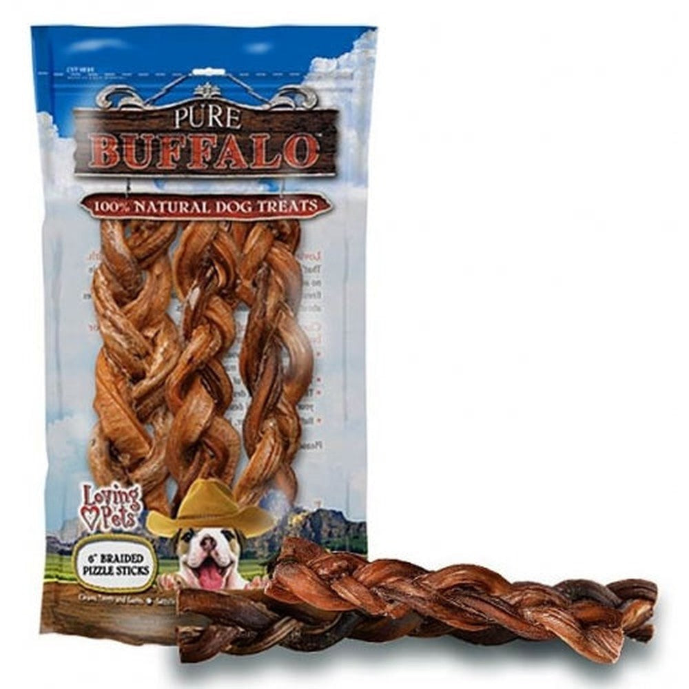 Pure Buffalo Braided Bully Sticks Dog Treats