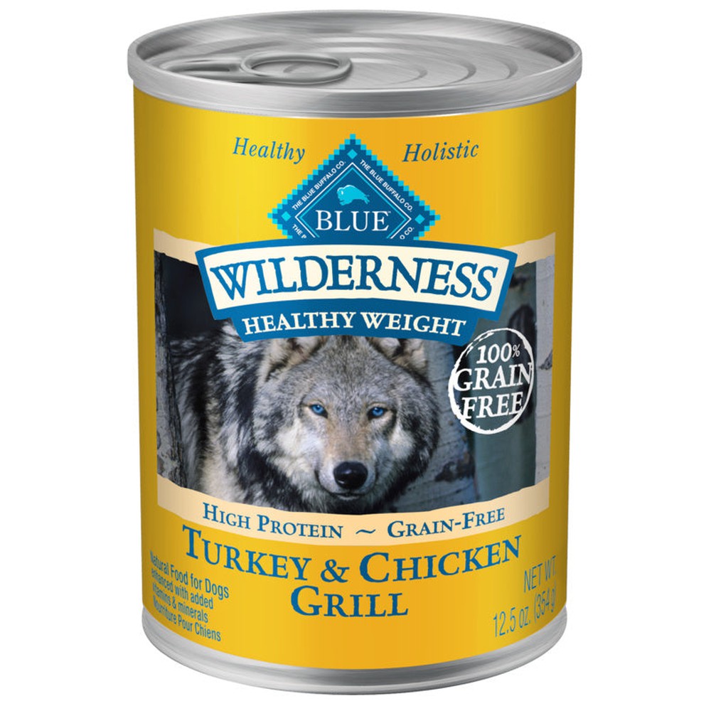 Blue Buffalo Wilderness Healthy Weight High-Protein Grain-Free Turkey & Chicken Grill Adult Canned Dog Food