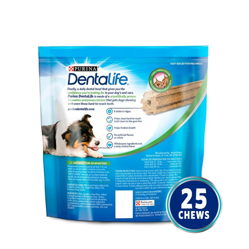 Purina Dentalife Daily Oral Care Adult Small & Medium Breed Chicken Flavor Dog Treats