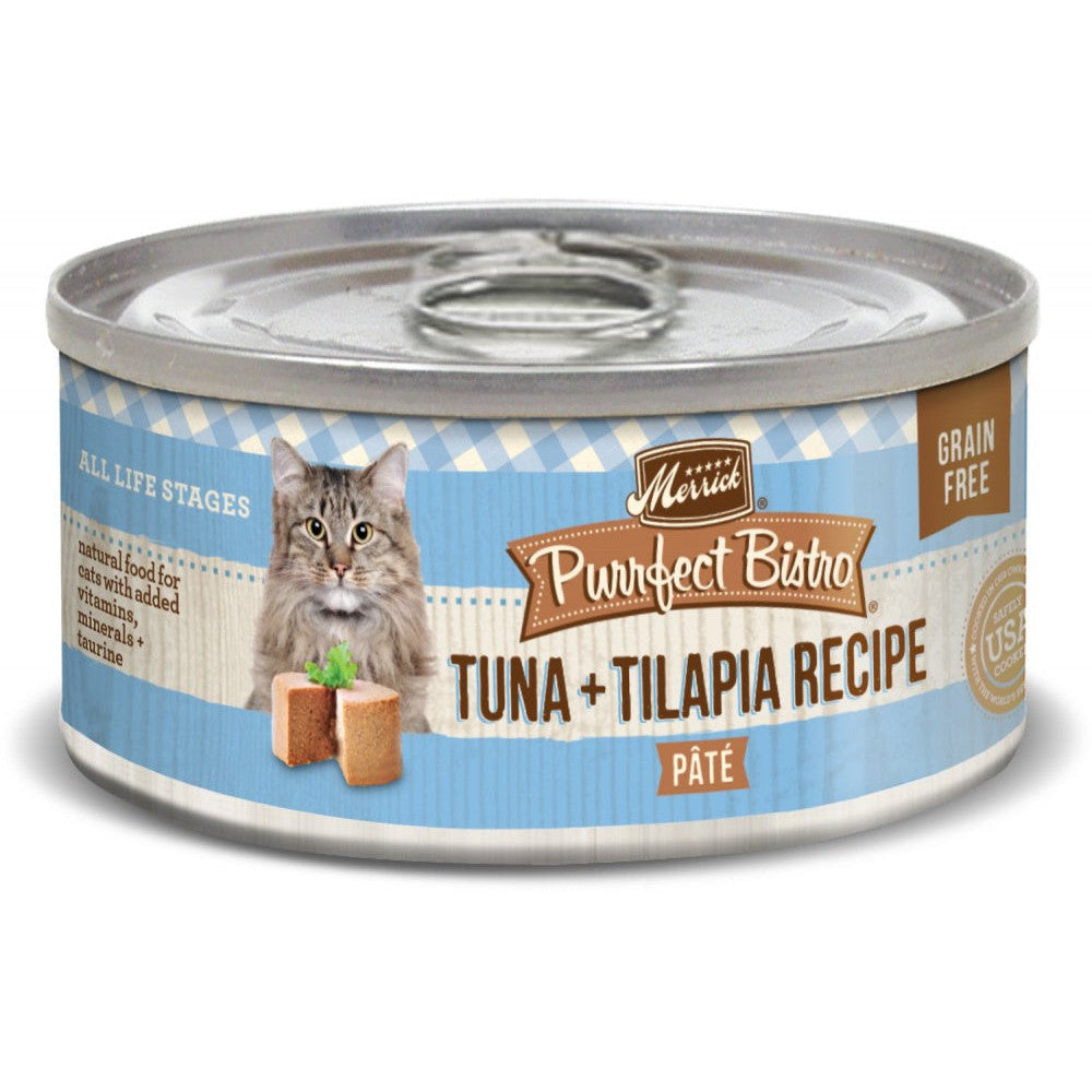 Merrick Purrfect Bistro Tuna and Tilapia Pate Grain Free Canned Cat Food