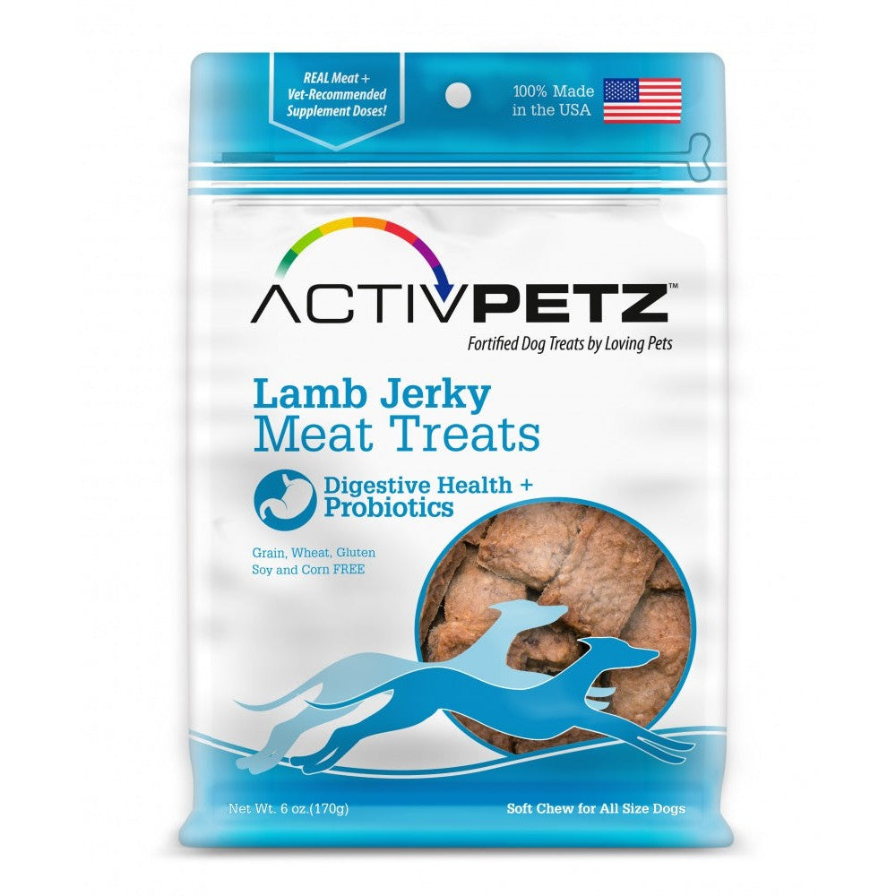 Loving Pets ActivPetz Grain Free Lamb Jerky Digestive Health and Probiotics Dog Treats
