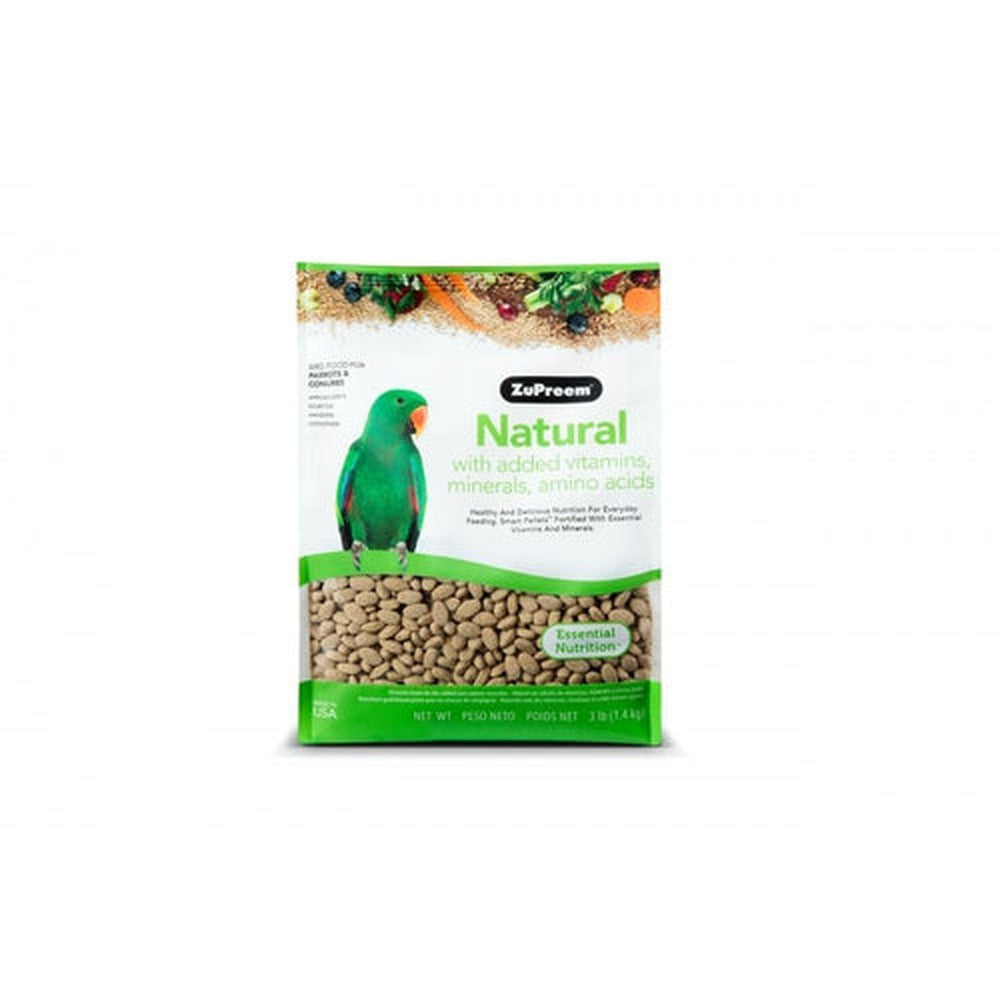Zupreem Natural Food with Added Vitamins Minerals Amino Acids for Parrots and Conures