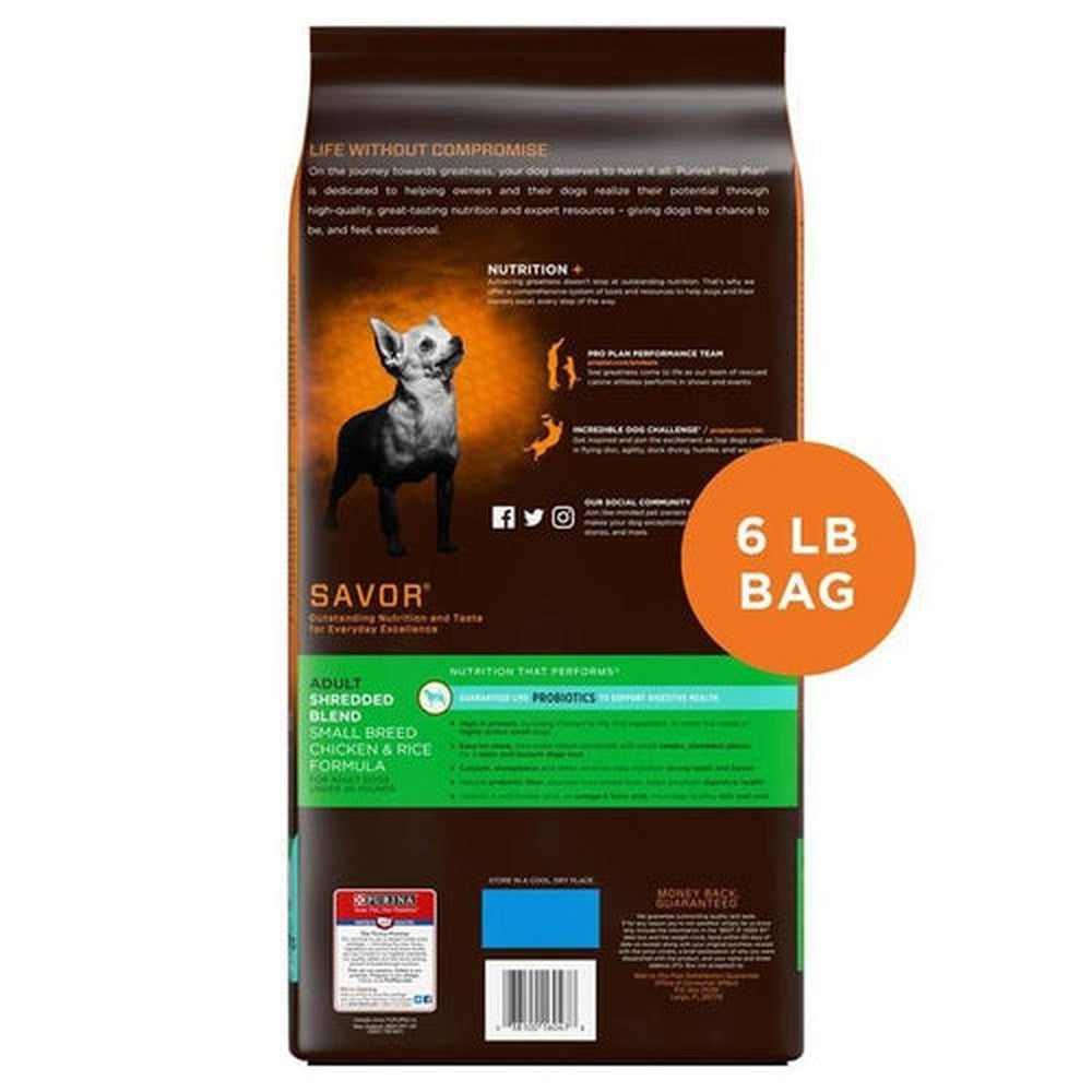 Purina Pro Plan Savor Shredded Blend Chicken & Rice Formula Adult Small & Toy Breed Dry Dog Food